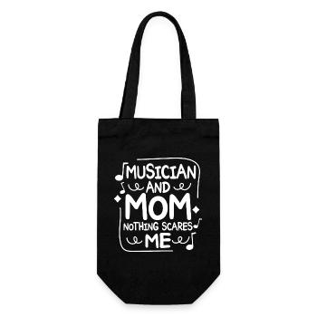 Mutter, Musikerin und Mutter, nichts macht mir Angst - Geschenkbeutel für Flaschen - Schwarz - Vorne