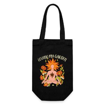 Love Garden Gardener Allotment Garden Hobby Flower - Gift Bag for Bottles - black - Front