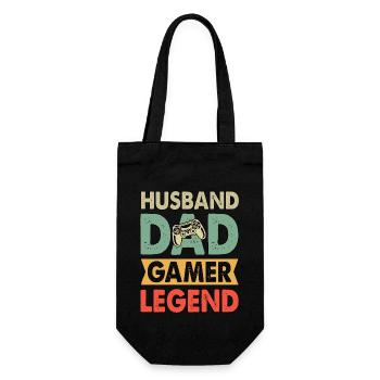 Husband Dad Gamer Legend Gamer Dad - Gift Bag for Bottles - black - Front