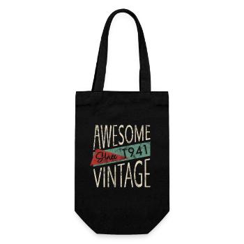 Awesome Since 1941 Retro Vintage Design - Geschenkbeutel für Flaschen - Schwarz - Vorne