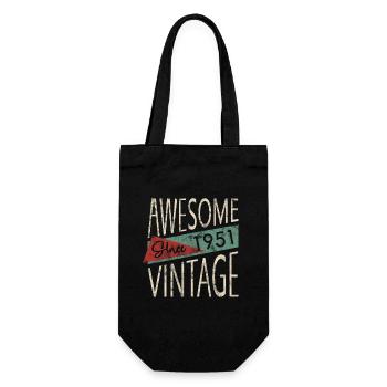 Awesome Since 1951 Retro Vintage Design - Geschenkbeutel für Flaschen - Schwarz - Vorne