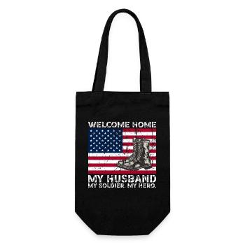 welcome home my husband my soldier my hero - Sac à bouteille - noir - Devant