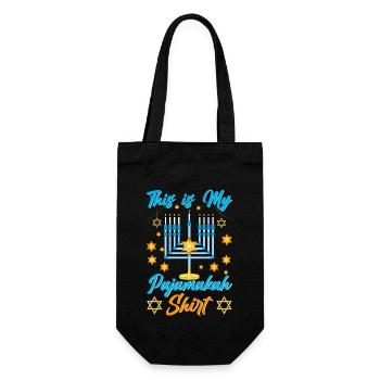 Chanukka Hanukka Dreidel Latkes Hanukkah - Geschenkbeutel für Flaschen - Schwarz - Vorne
