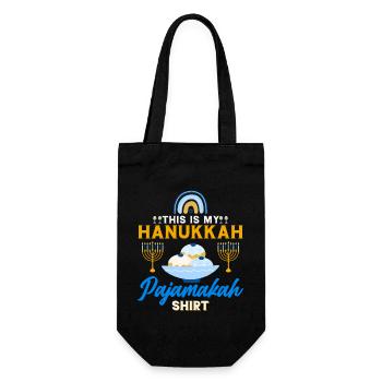 Chanukka Hanukka Dreidel Latkes Hanukkah - Geschenkbeutel für Flaschen - Schwarz - Vorne