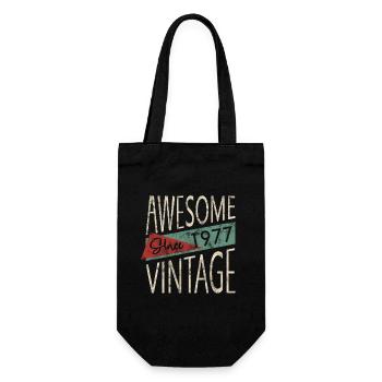 Awesome Since 1977 Retro Vintage Design - Geschenkbeutel für Flaschen - Schwarz - Vorne