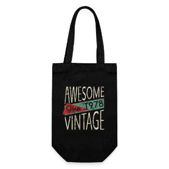 Awesome Since 1978 Retro Vintage Design - Geschenkbeutel für Flaschen - Schwarz - Vorne