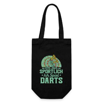 Ich bin sportlich Ich spiel Darts Dartspieler Dart - Geschenkbeutel für Flaschen - Schwarz - Vorne