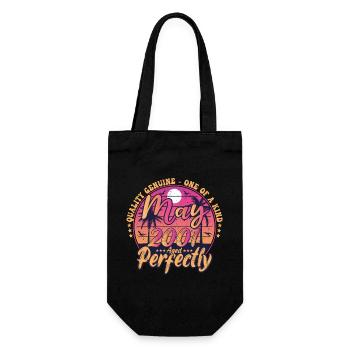 May 2001 anniversary 2001 Retro 2001 May - Gift Bag for Bottles - black - Front