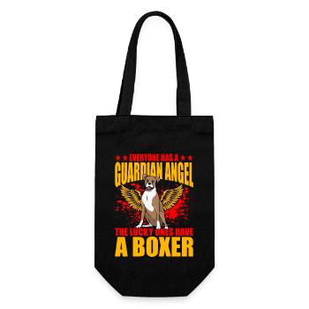 Everyone has a guardian Angel Boxer - Geschenkbeutel für Flaschen - Schwarz - Vorne
