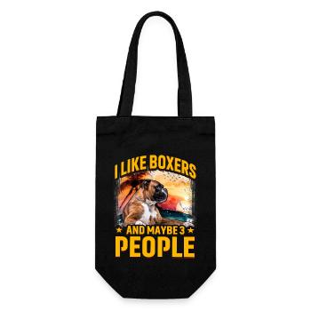 I like Boxers and maybe 3 People - Geschenkbeutel für Flaschen - Schwarz - Vorne