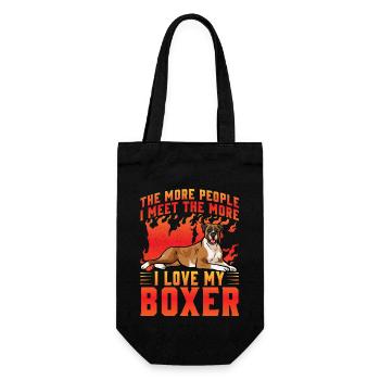 The more People I meet the more I love my Boxer - Gift Bag for Bottles - black - Front