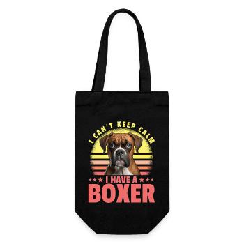 I can't keep calm I have a Boxer - Geschenkbeutel für Flaschen - Schwarz - Vorne