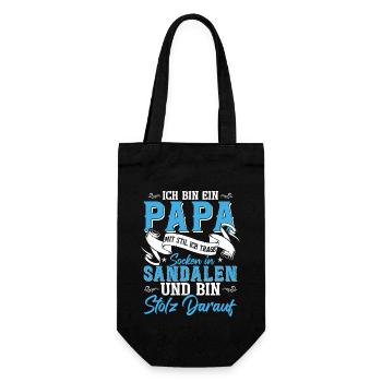 Ich Bin Ein Papa Mit Stil - Geschenkbeutel für Flaschen - Schwarz - Vorne
