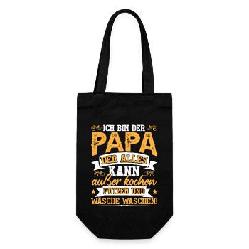 Ich Bin Der Papa Der Alles Kann - Geschenkbeutel für Flaschen - Schwarz - Vorne