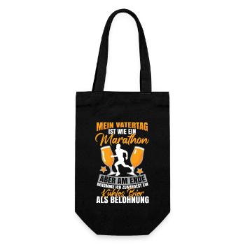 Mein Vatertag Ist Wie Ein Marathon - Geschenkbeutel für Flaschen - Schwarz - Vorne
