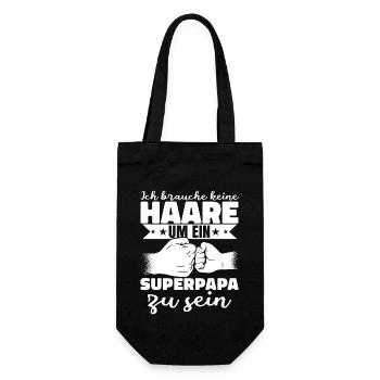 Ich Brauche Keine Haare | Papa Vatertag Spruch - Geschenkbeutel für Flaschen - Schwarz - Vorne