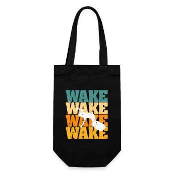 Retro Wakeboard Vintage Wake Boarding Wassersport - Geschenkbeutel für Flaschen - Schwarz - Vorne