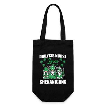 Funny Dialysis Nurse St. Patrick's Day - Gift Bag for Bottles - black - Front