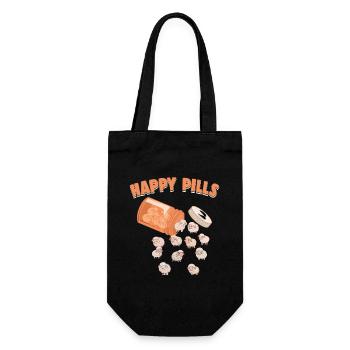 Happy Pills Schafe Lustige Farm Tierliebhaber Humor - Geschenkbeutel für Flaschen - Schwarz - Vorne