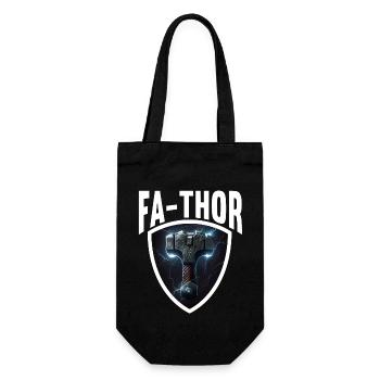 Papa Vathor Va Thor Vatertag Vatertagsgeschenk - Geschenkbeutel für Flaschen - Schwarz - Vorne