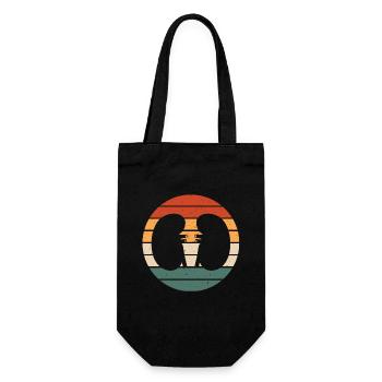 Retro Nieren Design Nephrologie - Geschenkbeutel für Flaschen - Schwarz - Vorne