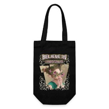 Waldfee, Woodnymph, Fairycore, Elfe Spruch - Geschenkbeutel für Flaschen - Schwarz - Vorne