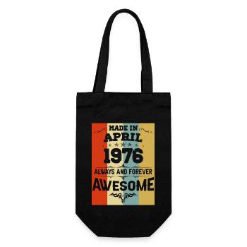 April 1976 Vintage vintage birthday - Gift Bag for Bottles - black - Front
