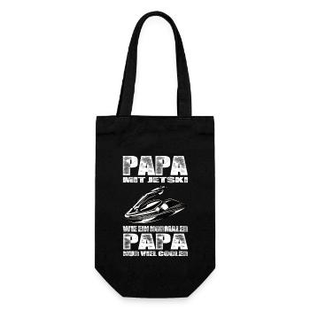 Papa Mit Jetski Wie Ein Normaler Papa Nur Cooler - Geschenkbeutel für Flaschen - Schwarz - Vorne