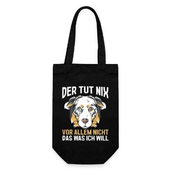 Hund Australian Shepherd - Geschenkbeutel für Flaschen - Schwarz - Vorne