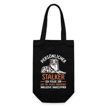 Hund Australian Shepherd - Geschenkbeutel für Flaschen - Schwarz - Vorne
