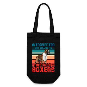 Introverted but willing to discuss Boxers - Gift Bag for Bottles - black - Front
