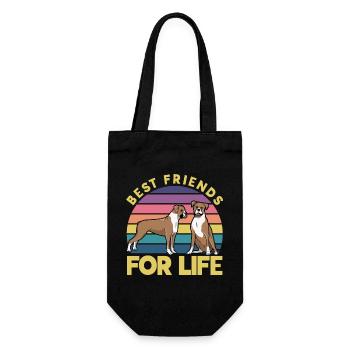 Best friends for Life Boxer - Gift Bag for Bottles - black - Front