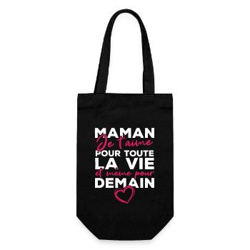 Maman je t'aime pour toute la vie - Sac à bouteille - noir - Devant