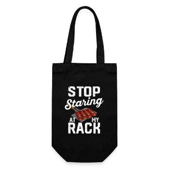 Stop Staring At My Rack Grill BBQ Barbecue Grill - Gift Bag for Bottles - black - Front