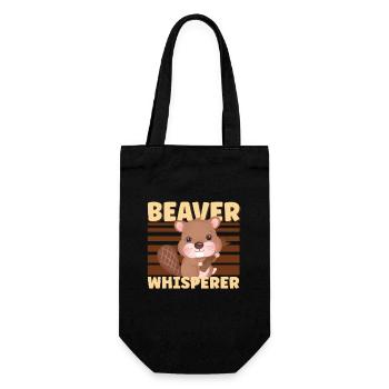 Biber Fan Biber Liebhaber Lustiges Biber Geschenk - Geschenkbeutel für Flaschen - Schwarz - Vorne