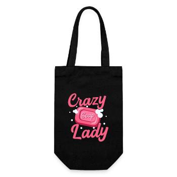 Crazy Soap Lady Soapmaker Fabrication de savon - Sac à bouteille - noir - Devant