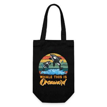 Orca Ozean Wal Orca Fan Meerestier - Geschenkbeutel für Flaschen - Schwarz - Vorne