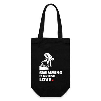 Ich Liebe Schwimmen - Geschenkbeutel für Flaschen - Schwarz - Vorne