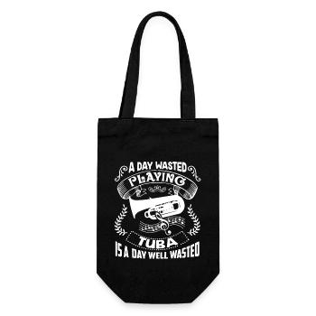 Tuba A Day Playing Tuba - Gift Bag for Bottles - black - Front