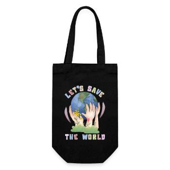 Journée de l’environnement, Kawaii Earth Saying Sauvons-le-monde - Sac à bouteille - noir - Devant