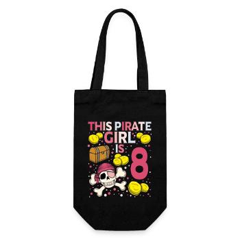 Squelette Ce pirate est 8ème anniversaire de pirate - Sac à bouteille - noir - Devant
