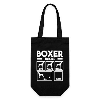 Hund Boxer - Geschenkbeutel für Flaschen - Schwarz - Vorne