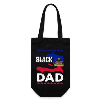 Haiti Haitian Flagge Vater Kind I Geschenk - Geschenkbeutel für Flaschen - Schwarz - Vorne