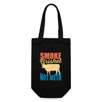 Smoke Brisket Not Meth Funny BBQ Lover Smoker - Geschenkbeutel für Flaschen - Schwarz - Vorne