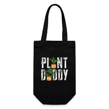 Lustiger Pflanzenliebhaber Papa - Plant Daddy Gärtner - Geschenkbeutel für Flaschen - Schwarz - Vorne