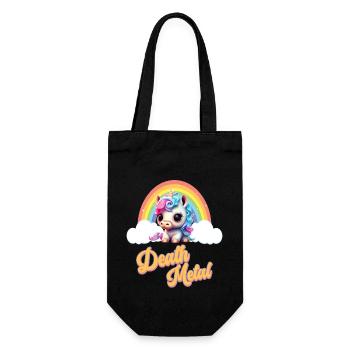 Funny unicorn with rainbow and saying - Gift Bag for Bottles - black - Front