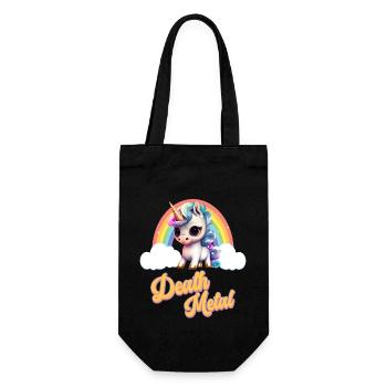 Funny Unicorn with Rainbow Death Metal - Gift Bag for Bottles - black - Front