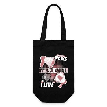 Baby-Mädchen Ankündigung mit Megaphon It's-a-Girl - Geschenkbeutel für Flaschen - Schwarz - Vorne