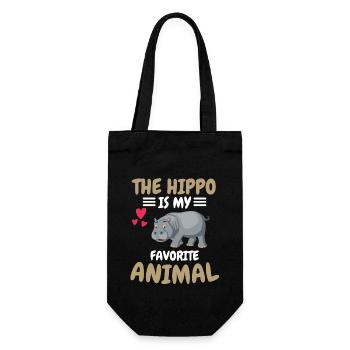 Favorite Animal Animal Funny Gift Hippopotamus - Gift Bag for Bottles - black - Front