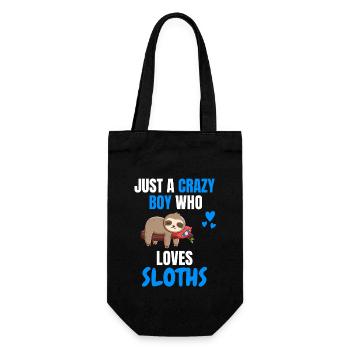 Crazy Boy Animal Funny Gift Paresseux - Sac à bouteille - noir - Devant